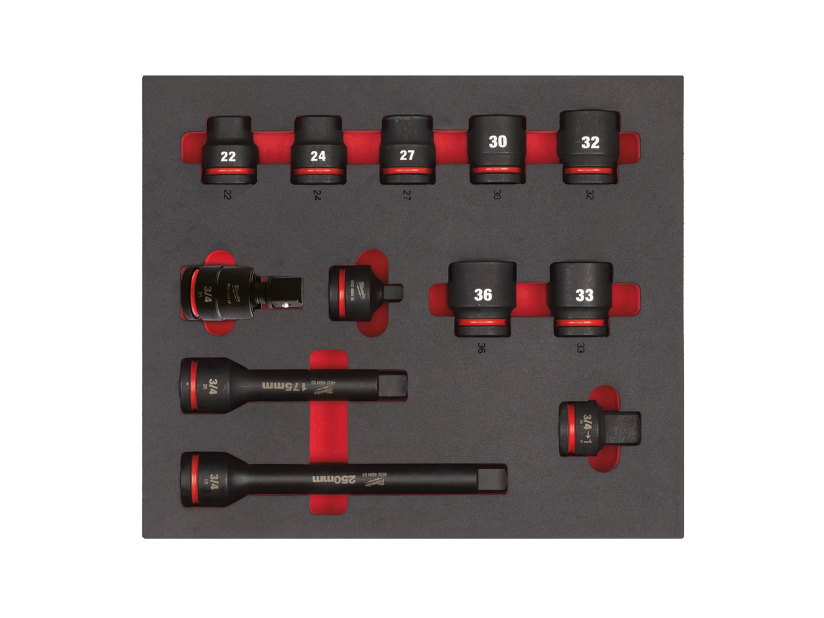 3/4" SHOCKWAVE Schlagnüsse Einlage - 12-teilige Einlage für Werkstattwagen 78