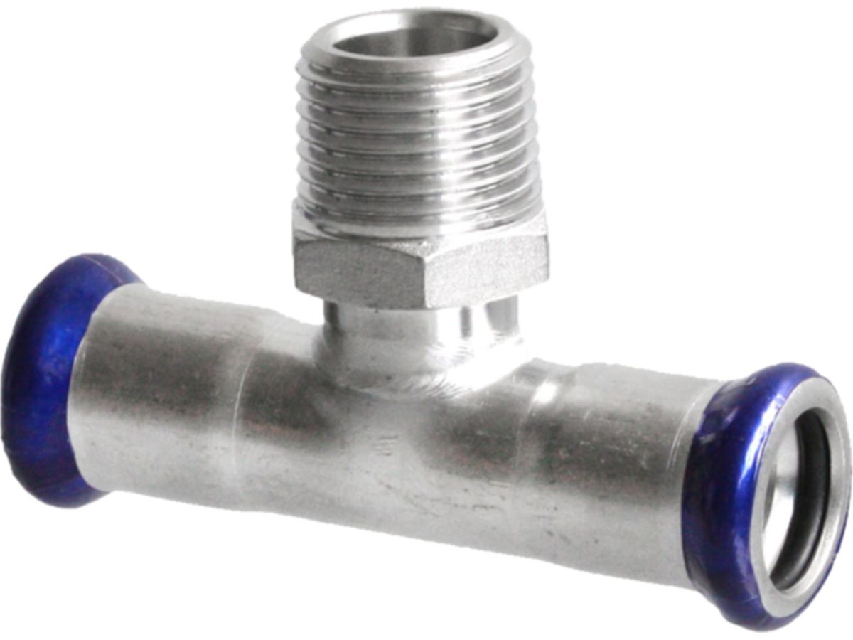 Eurotubi T-Stück mit Aussengewinde Inox