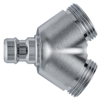 Y-Abzweigstück Messing verchromt 3/4" - Aussengewinde
