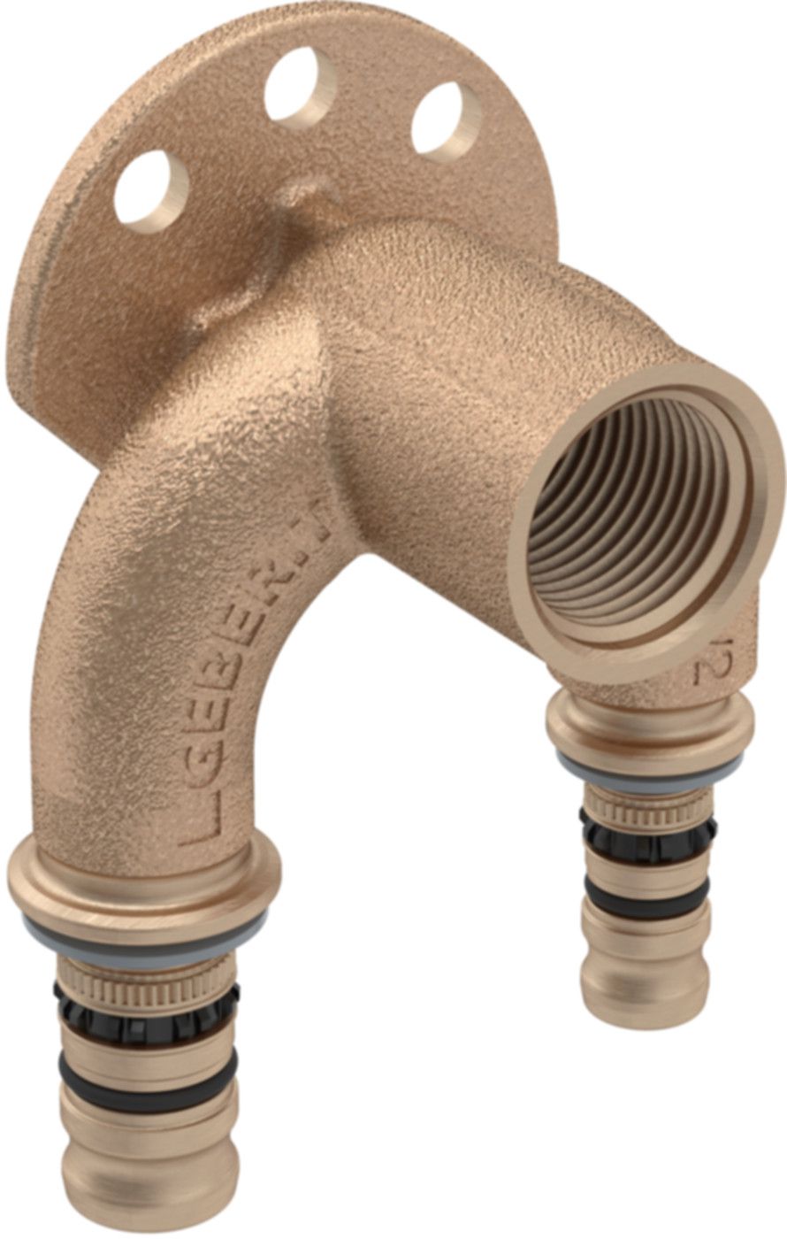 Geberit Mepla-Doppelanschlusswinkel - 90°, Rp 1/2"