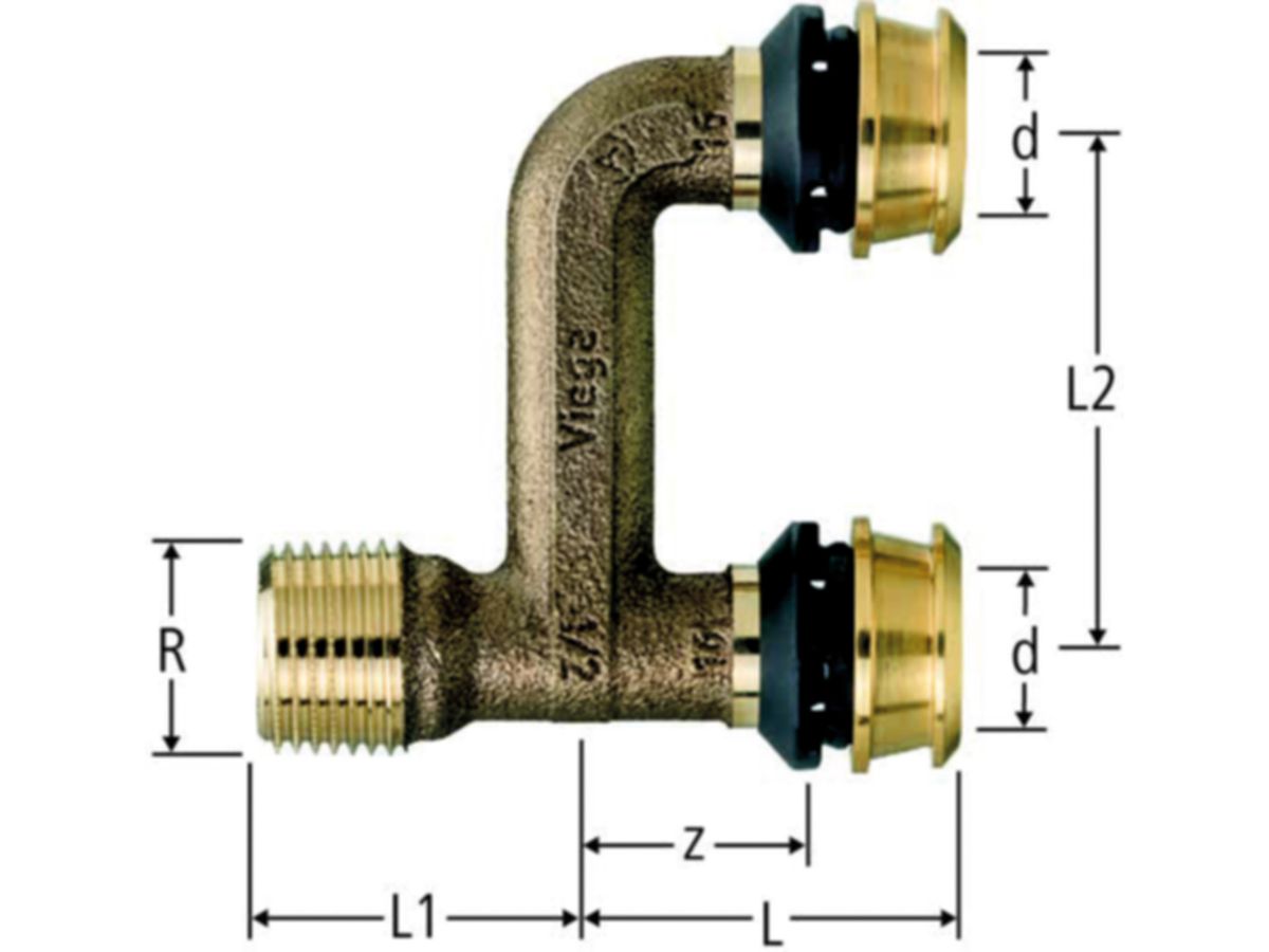 Optiflex-Flowpress-Verteilstück - PN10, Rotguss