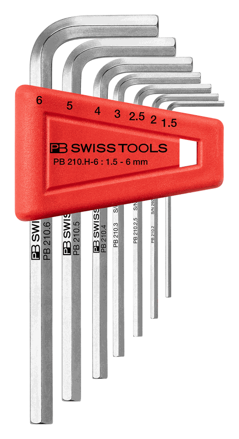 Winkelschraubenzieherset PB 210 bis Gr.6 - für Innensechskant-Schrauben
