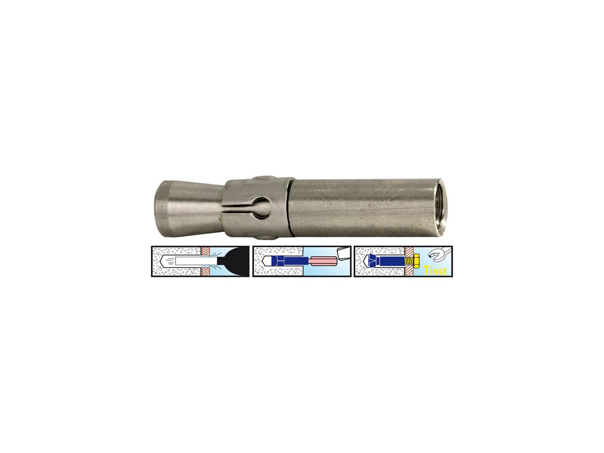 Innengewindeanker PIA-R M12x75 - Edelstahl A4, Werkst. 1.4401 25 Stk.