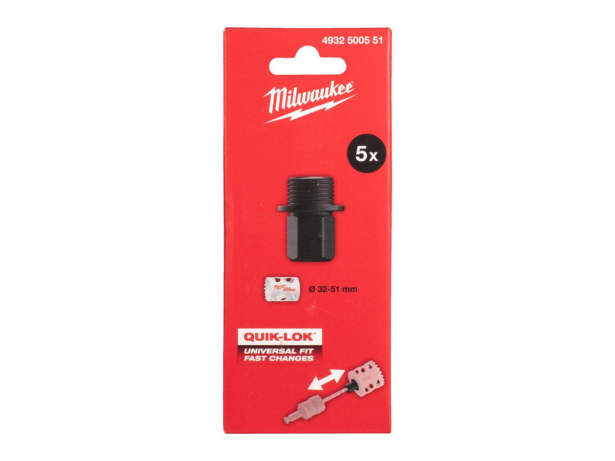 Adapter MILWAUKEE QUIK-LOK Grösse L - 5/8"x18 mm, Pak à 5 Stk.
