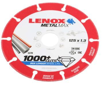 Diamanttrenscheibe ø 125 x 1.3 x 22.2 mm - Lenox MetalMax, Stahl, Inox, Alu, Guss