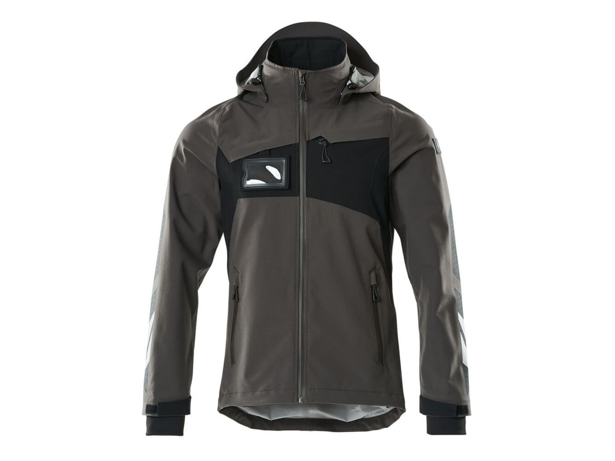 Hard Shell Jacke leicht, Gr. M - dunkelanthrazit/schwarz, 100% PES