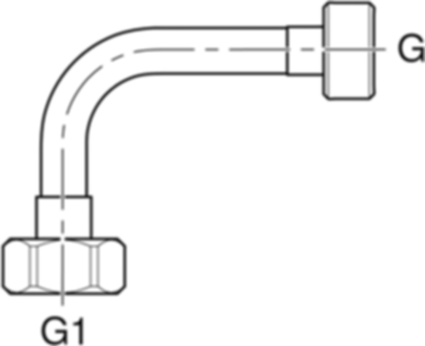 Geberit Übergangsbogen auf Hygienespül. - Rapid: G 1/2"