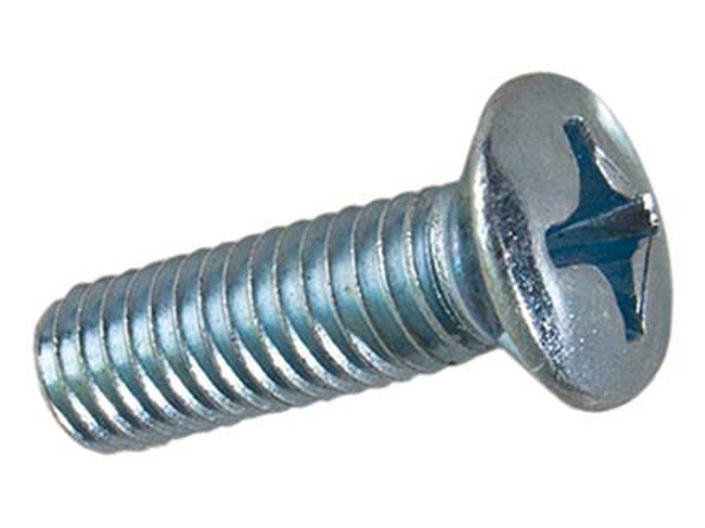 Linsen-Senkschrauben mit Kreuzschlitz - Phillips Form H Stahl 4.8 verzinkt blau