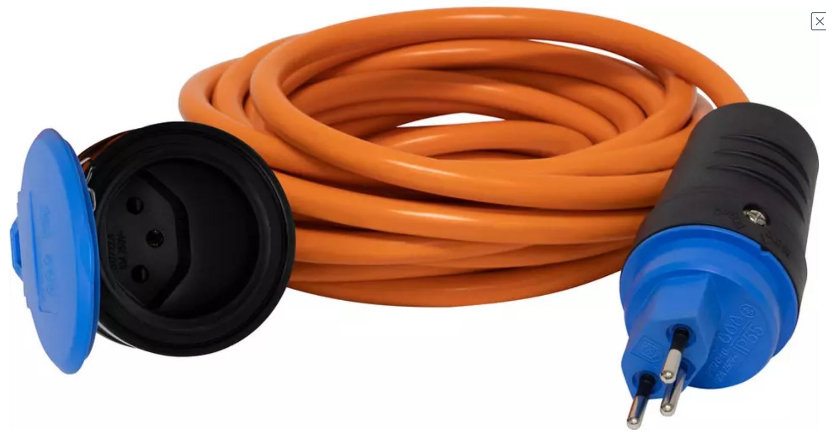 Verlängerungskabel T13 3-polig 230V/10A - IP 55 5m 3G1.5 orange