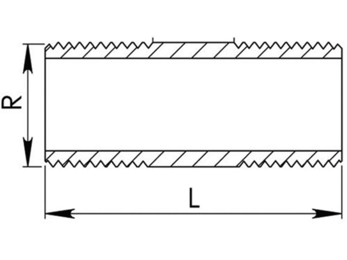 Messing Rohrnippel 3/8"x 80 mm