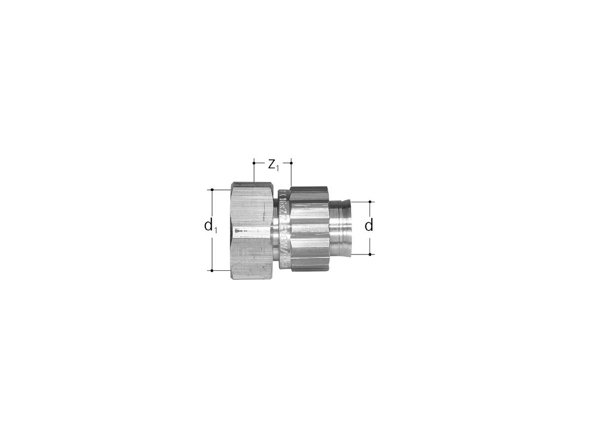 Sanipex Übergang mit Konus d=16 mm 3/4" - auf Fremdfabr-Verteiler aus Messing