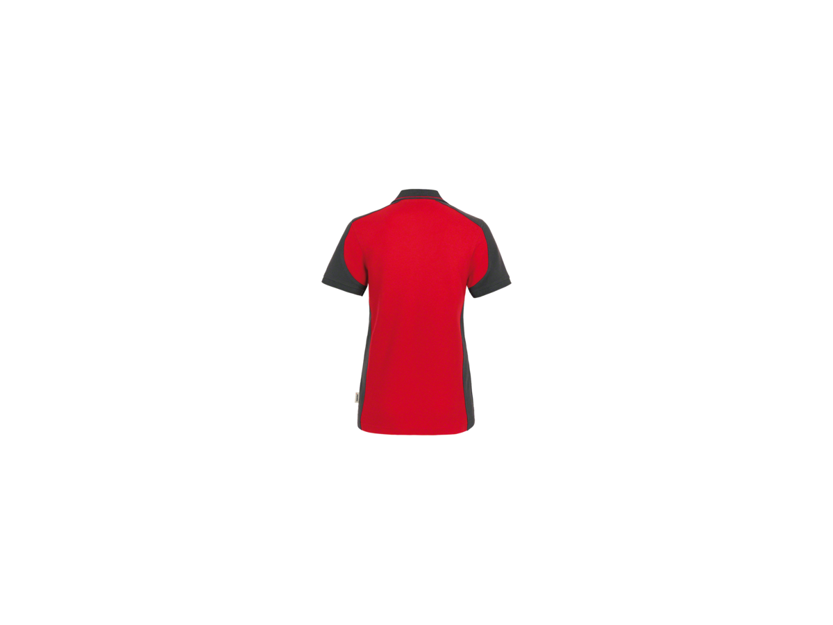 Damen-Polosh. Contr. Perf. 2XL rot/anth. - 50% Baumwolle, 50% Polyester, 200 g/m²