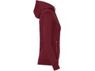 Damen Kapuzenjacke Bonded, Gr. S - weinrot/silber