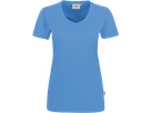 Damen-V-Shirt Perf. Gr. XL, malibublau - 50% Baumwolle, 50% Polyester, 160 g/m²
