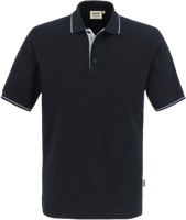 Poloshirt Casual Gr. 2XL, schwarz/silber - 100% Baumwolle