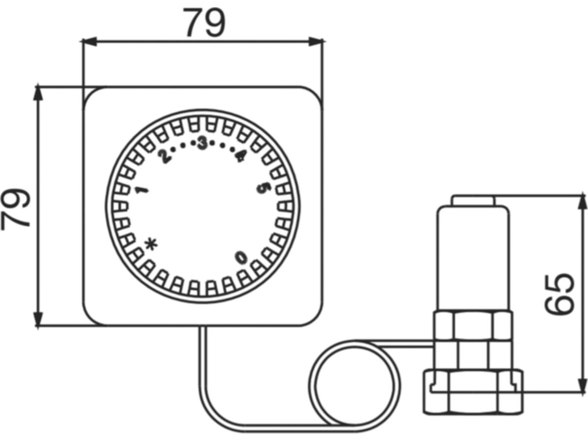 Oventrop Thermostat Uni FH - Mit Fernverstellung Kapillarrohr