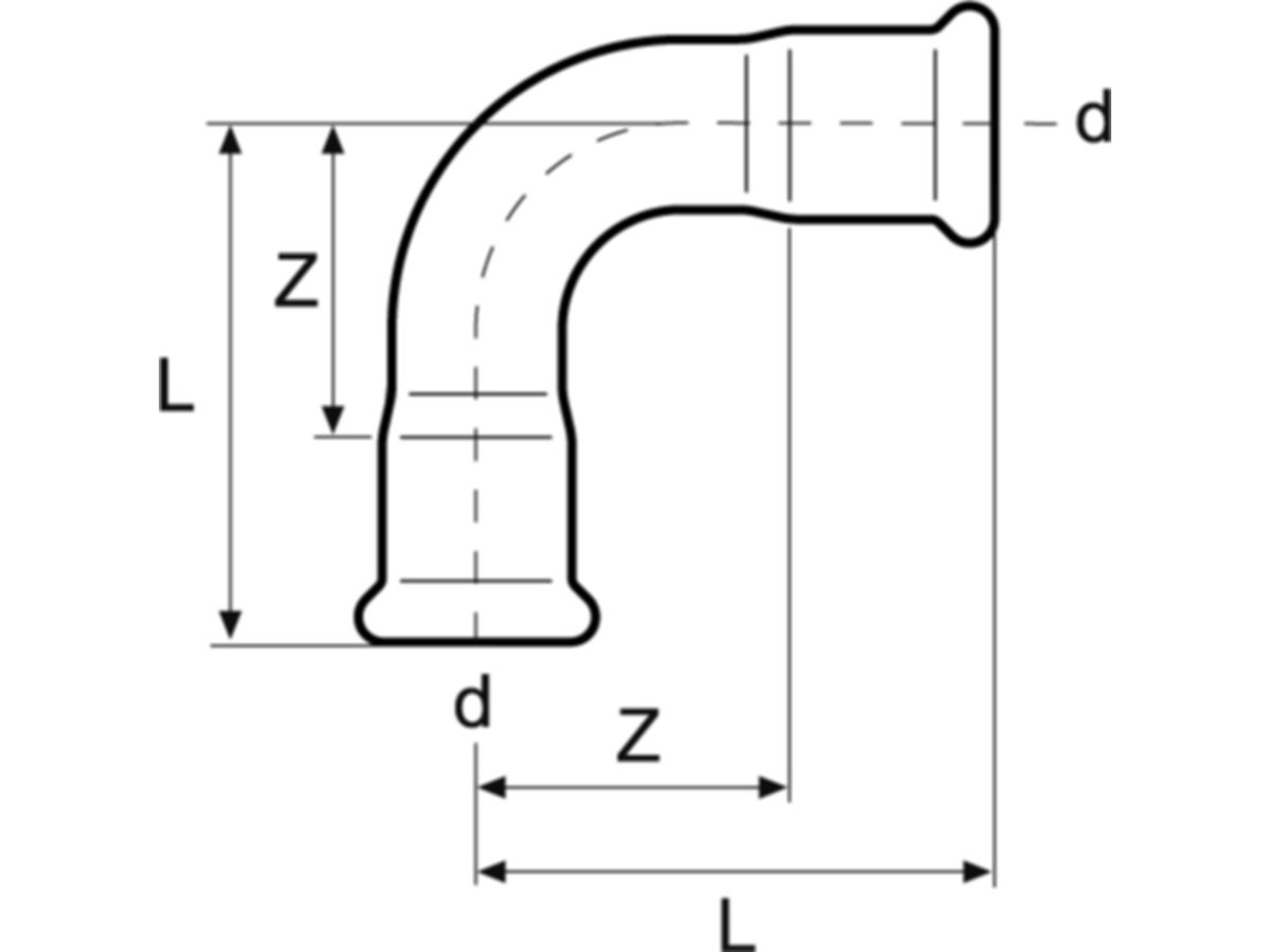 Bogen 90° C-Stahl - Eurotubi