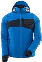 Winterjacke mit Kapuze Damen, Gr. 2XL - azurblau/schwarzblau, 100% PES