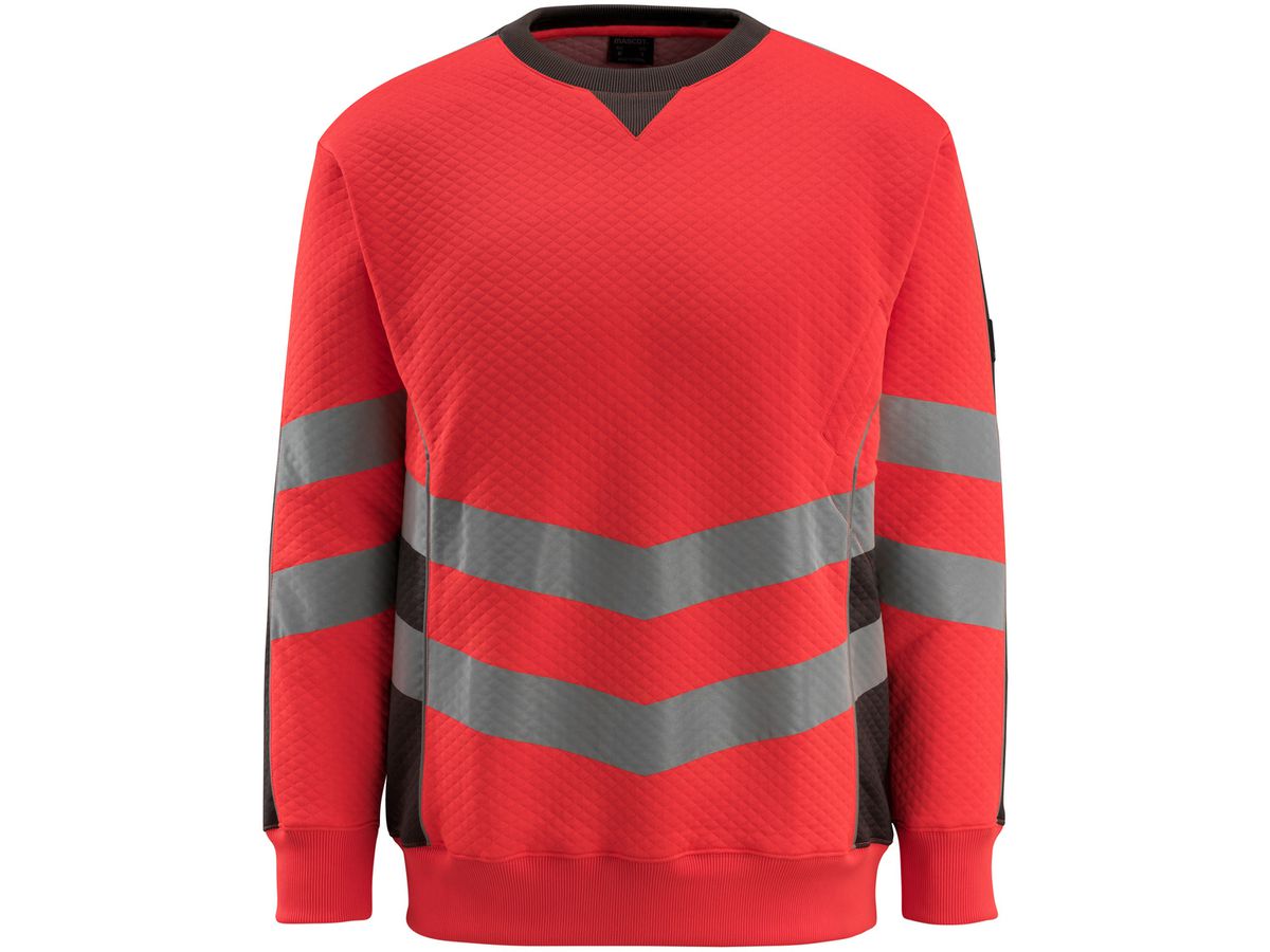 Wigton Sweatshirt Fluoreszierend Gr. 3XL - rot/dunkelanthrazit, 170 g/m², 50%P/50%B