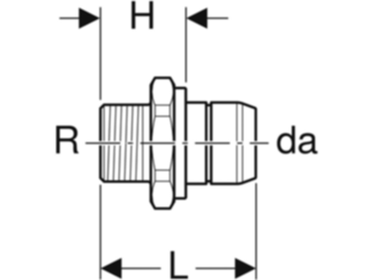 PushFit Verteiler-Steckübergang 3/4" - mit Aussengewinde