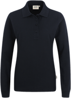 Damen-Longsl.-Polosh. Perf. 2XL schwarz - 50% Baumwolle, 50% Polyester, 220 g/m²