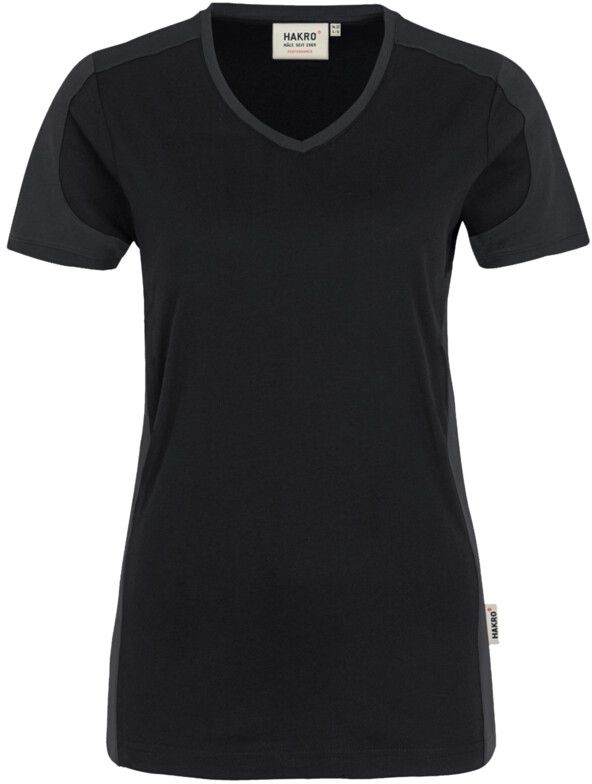 Damen-V-Shirt Contrast Performance - 50% Baumwolle, 50% Polyester, 160 g/m²