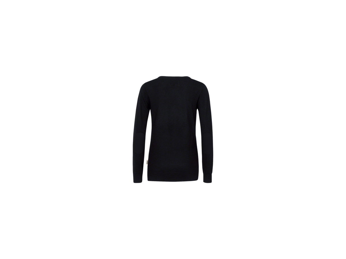 Damen-V-Pullover Merino Wool L schwarz - 100% Merinowolle