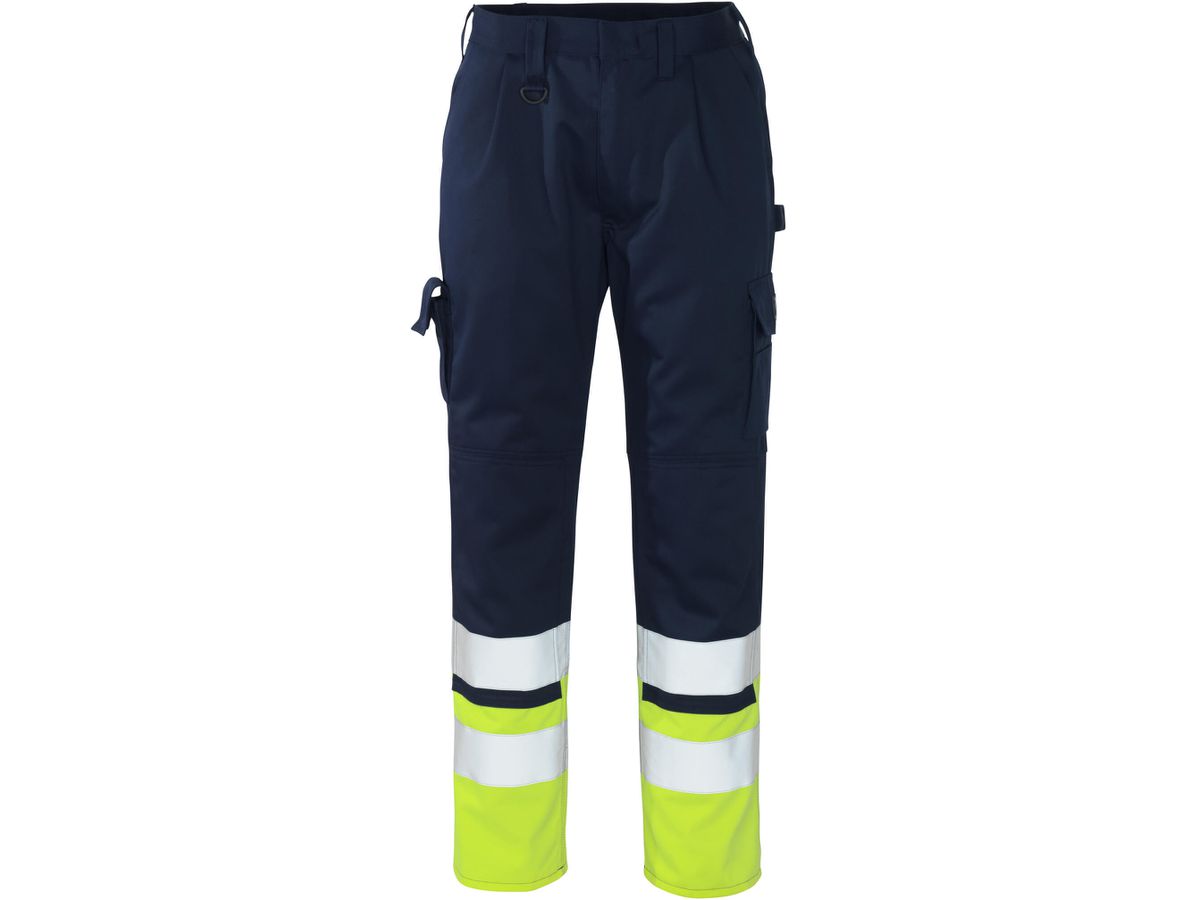 Hose mit Knietaschen, Gr. 82C45 - marine/hi-vis gelb, 65% PES / 35% CO