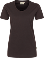 Damen-V-Shirt Perf. Gr. 2XL, schokolade - 50% Baumwolle, 50% Polyester, 160 g/m²