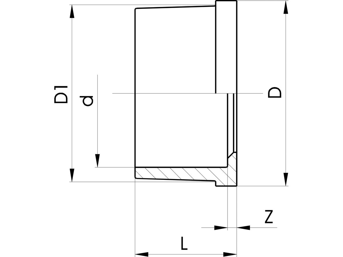 Einlegteil PVC-U d40 - Metrisch