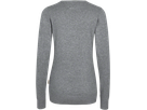 Damen-V-Pullover Prem-Cott. XL grau mel. - 100% Baumwolle