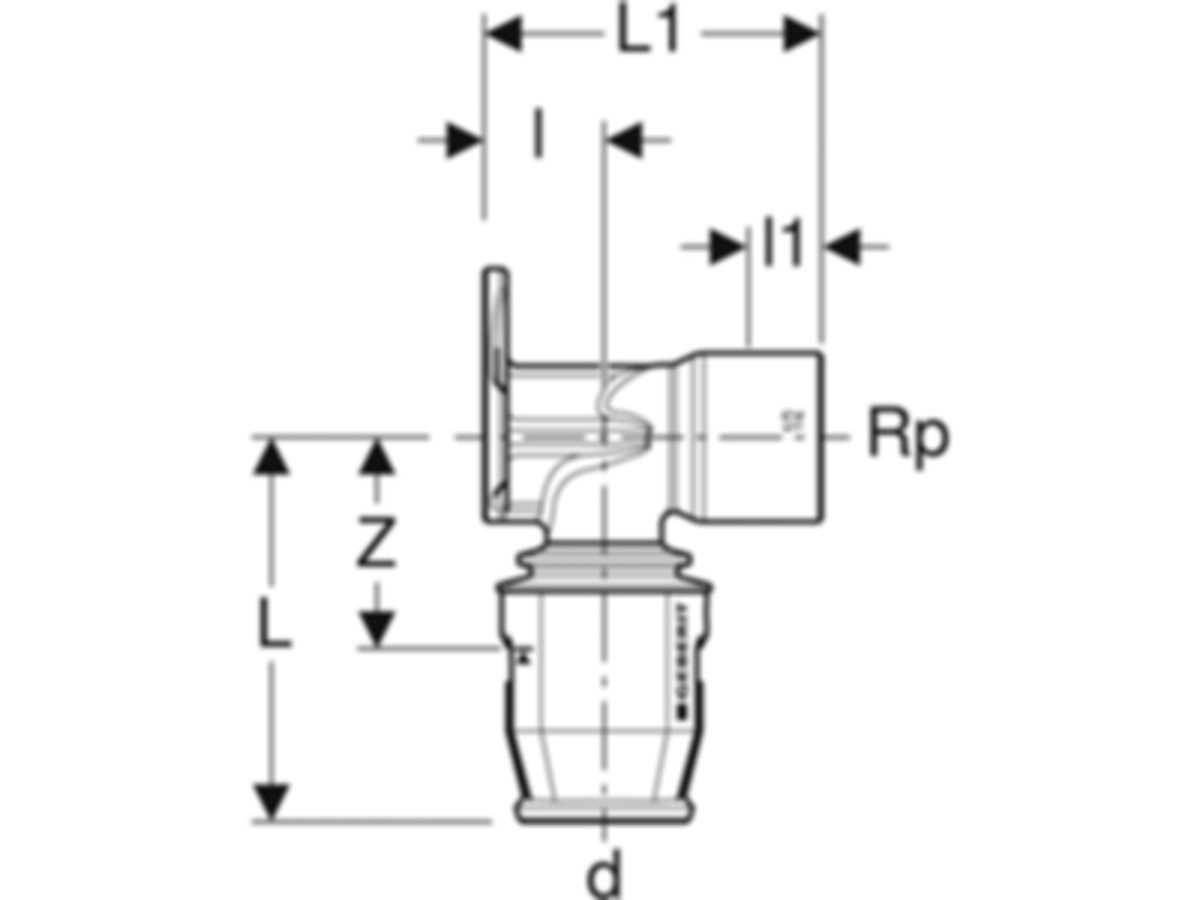 Anschlusswinkel 90° PushFit