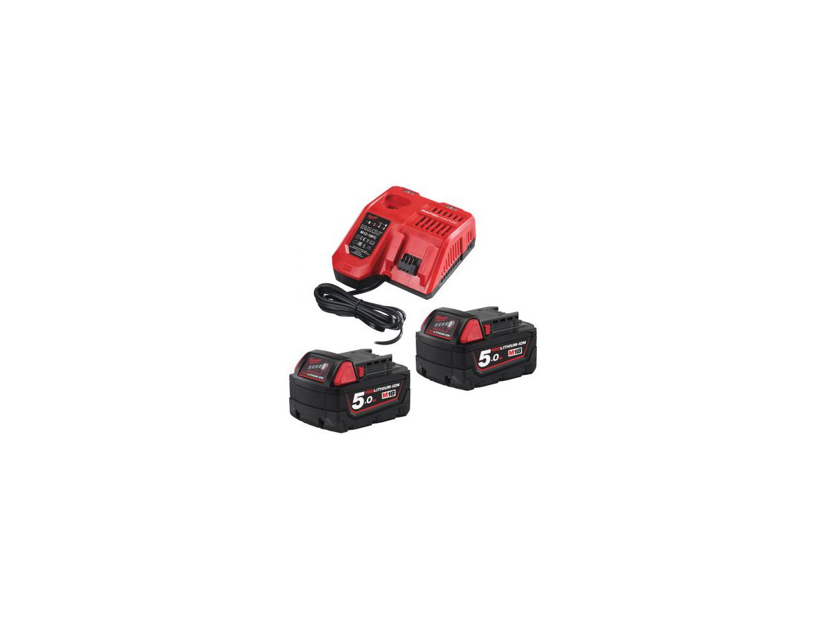 Starter-SET Milwaukee M18 NRG-502 - mit zwei Akku + Ladegerät 5.0Ah