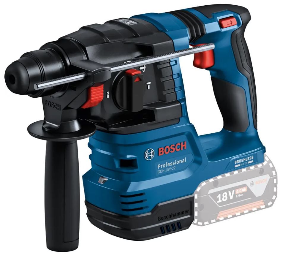 Akku-Bohrhammer Bosch GBH 18 V-22 solo - SDS+ in L-Boxx Bohr-ø 4-22mm, 1.9J