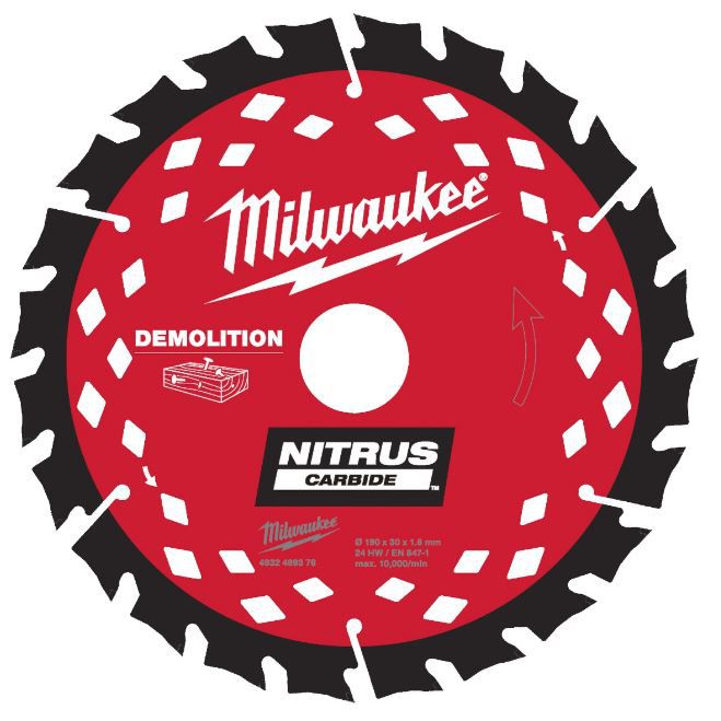Kreissägeblatt Nitrus Holz für Handkreis - Milwaukee, 190/30 mm Z24