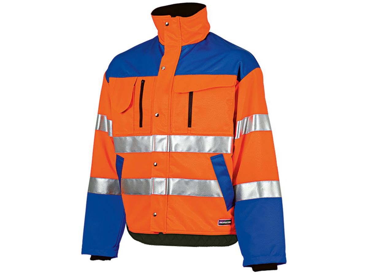 Winterjacke Warnschutz Gr. M - leuchtorange/blau, mit Reflexstreifen