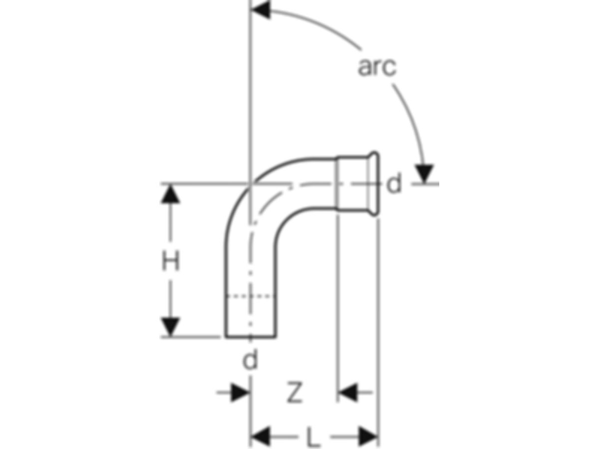 MPF-Einsteckbogen 90° 28 mm Nr. 20305