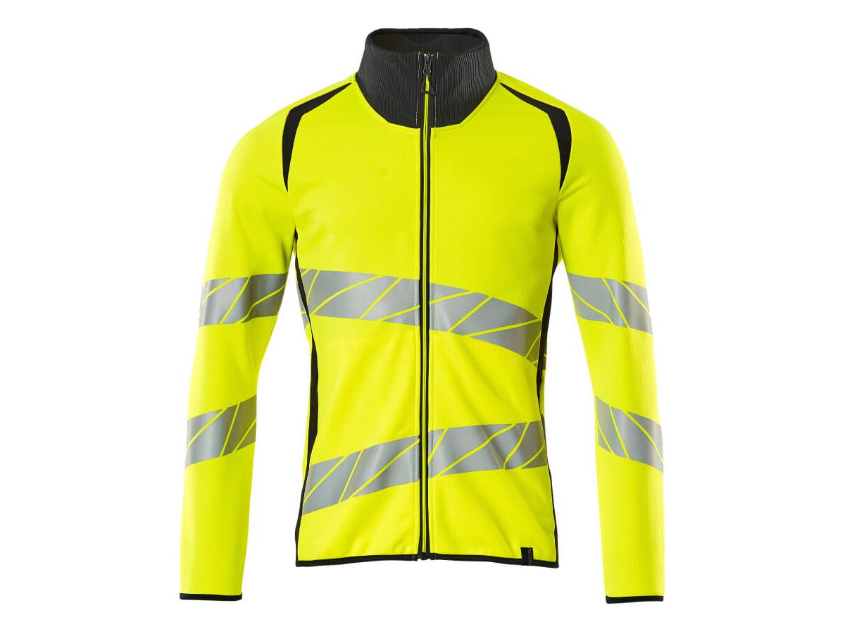 Sweatshirt mit Reissverschluss, Gr. XS - hi-vis gelb/schwarzblau