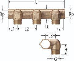 Verteiler NUSSBAUM Optiflex 3/4" - gekröpft mit IG, PN10