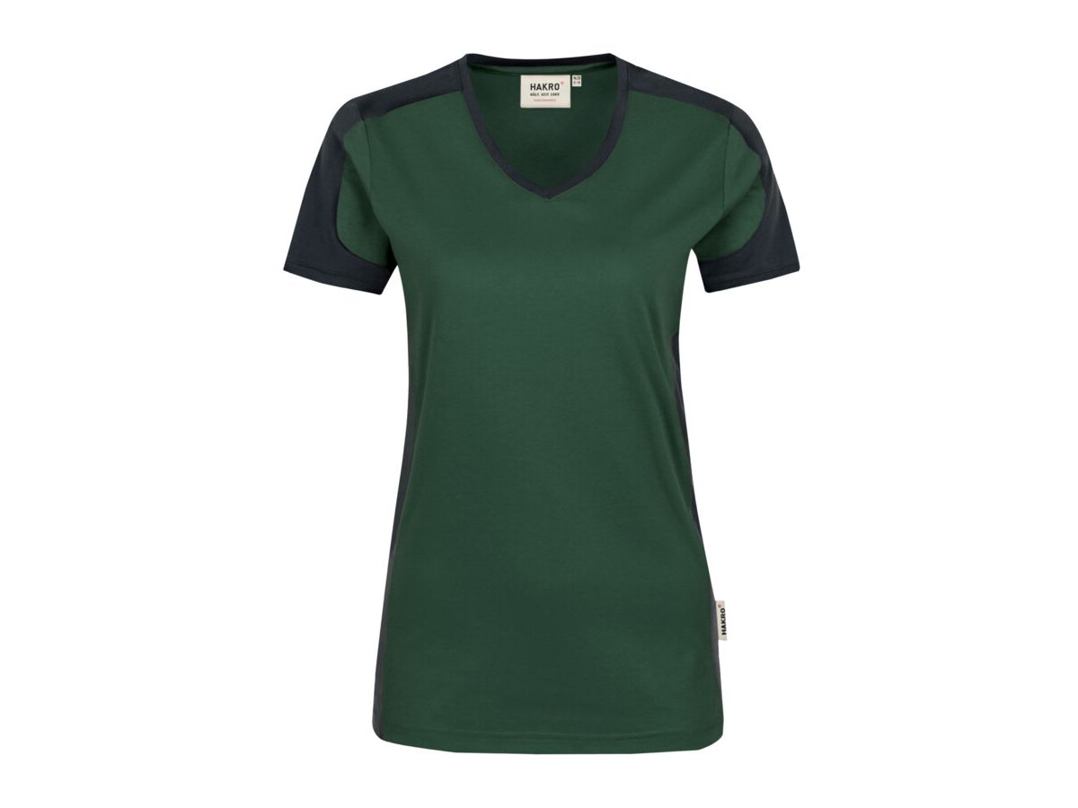 Damen-V-Shirt Contrast Performance - 50% Baumwolle, 50% Polyester, 160 g/m²