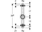 Geberit Wasserstrecke Rp 3/4" - mit Unterputzabsperrventil JRG LegioStop