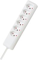 Steckdosenleiste ohne Schalter 6-fach - weiss T13
