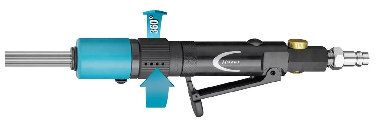 Nadelentroster Druckluft Hazet, 1.3 mm - Geradeform, 0.48 kg, 48.1 l/min