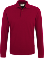 Longsleeve-Poloshirt Classic 2XL weinrot - 100% Baumwolle, 220 g/m²