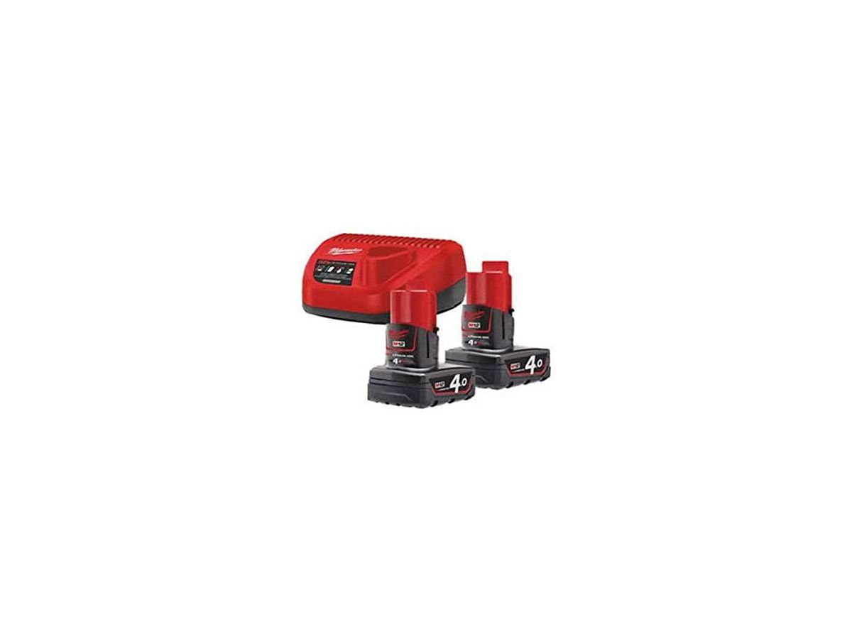 Starter-SET Milwaukee M12 NRG-402 - mit zwei Akku + Ladegerät