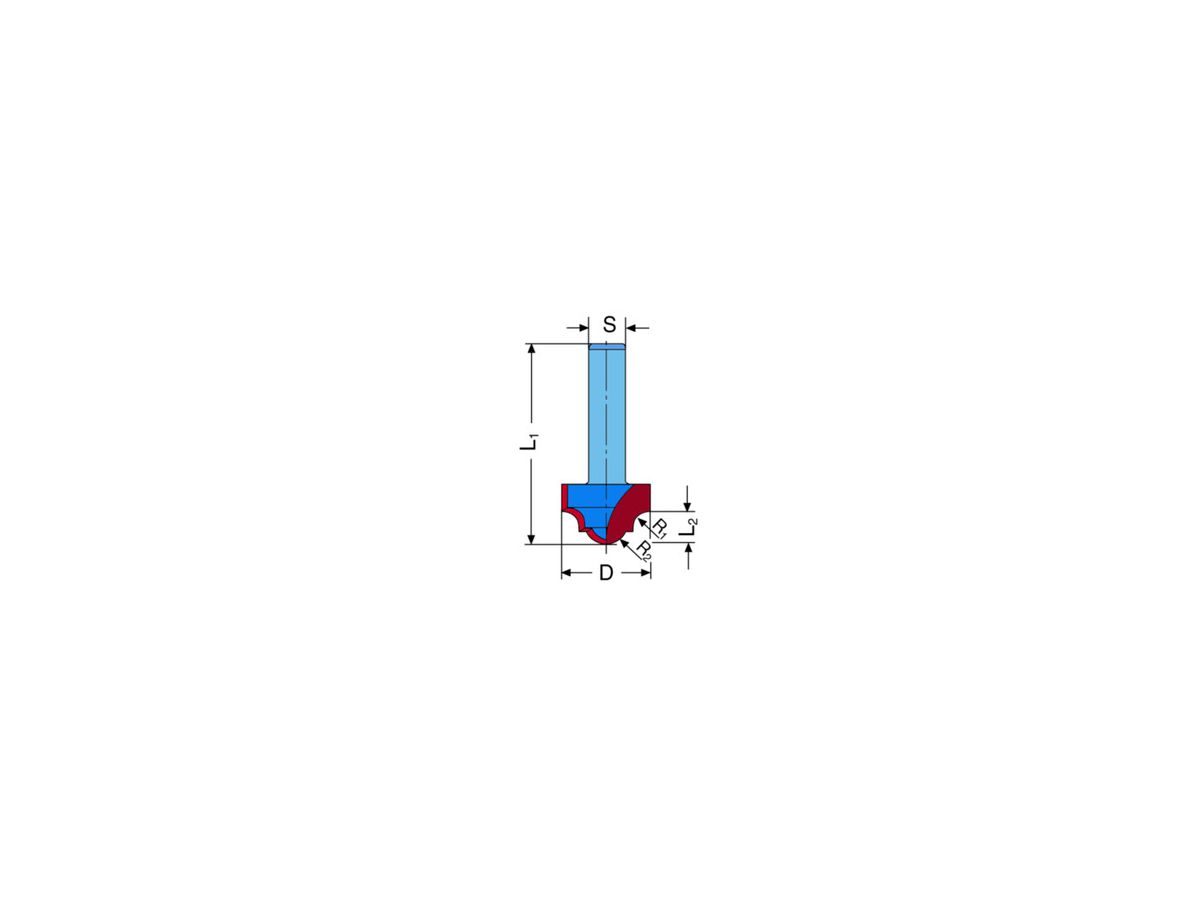 HM Profilfräser 19x7mm/R4/4/6.35mm - JSO Fräser für Oberfräse Nr. 23 904