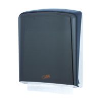 Falthandtuchspender Kunststoff rauchfar - 36.5x27.6x13.0cm abschliessbar/transp.