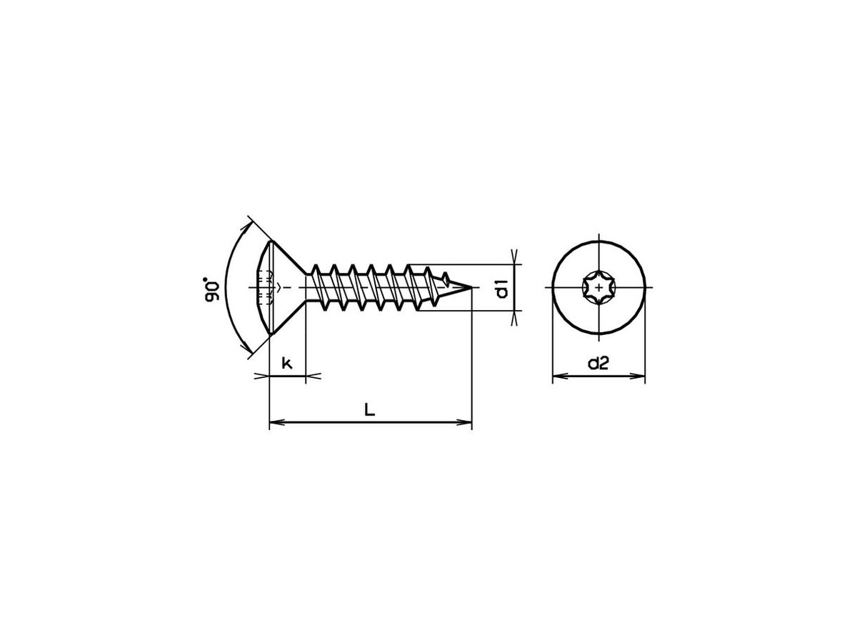 Spanplattenschrauben Linsensenkkopf - Inox A2