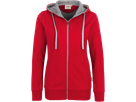Damen-Kapuzenjacke Bonded M - rot/silber, 75% PES/25% CO