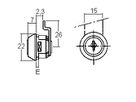 Klemm-Zylinder Typ 1112-F - inkl. 2 Schlüssel